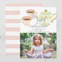 Tea Party Tea Pot & Cups Girl Birthday Foto