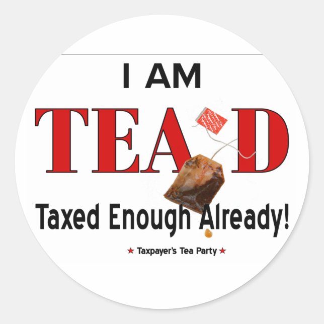 Tea Party TEA'd Sticker - Passen Sie es an! (Vorderseite)