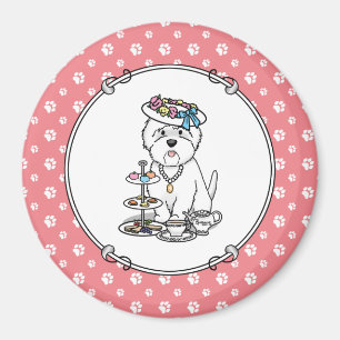 Tea Party Westie Dog West Highland White Terrier Magnet