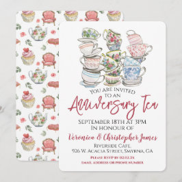 Tea-Party zum Hochzeitstag Einladung