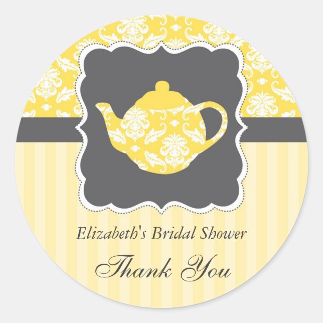 Tea Pot Favor Siegel Sticker (Vorderseite)