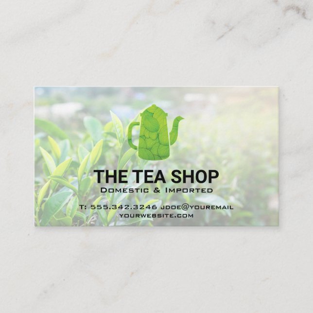 Tea Pot | Tee-Pflanze-Visitenkarte Visitenkarte (Vorderseite)