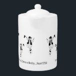 TEA POTS : GRIECHENLANDS TANZEN<br><div class="desc">DIE MITTLEREN SCHWARZEN UND WEISSEN INKGRIEK EVZONS-NOTE TEA-POTS VON PEN & INK DRAWING SIND IN ZWEI GRÖSSEN ZU FINDEN</div>