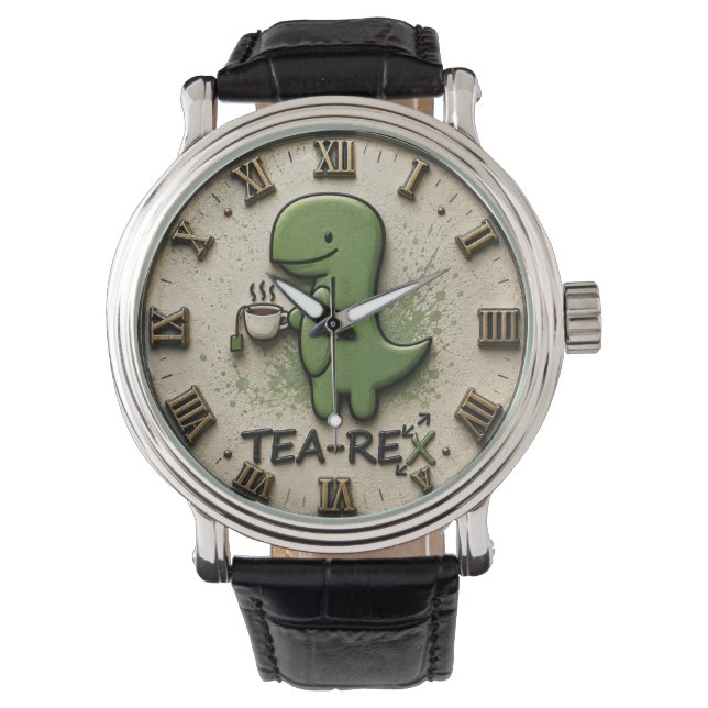 Tea-Rex Dinosaur Armbanduhr (Vorderseite)