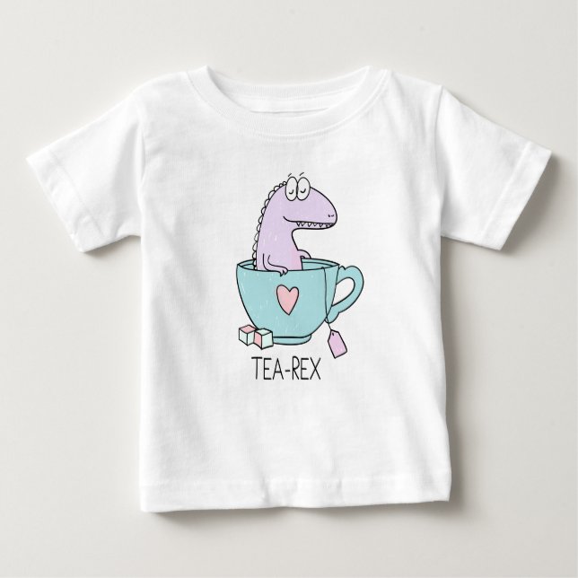 Tea Rex Dinosaur Baby T-shirt (Vorderseite)