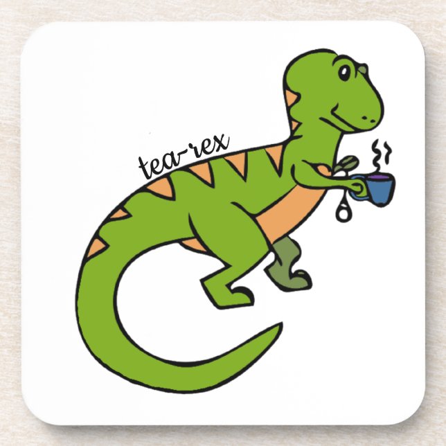 Tea-Rex Getränkeuntersetzer (Vorderseite)