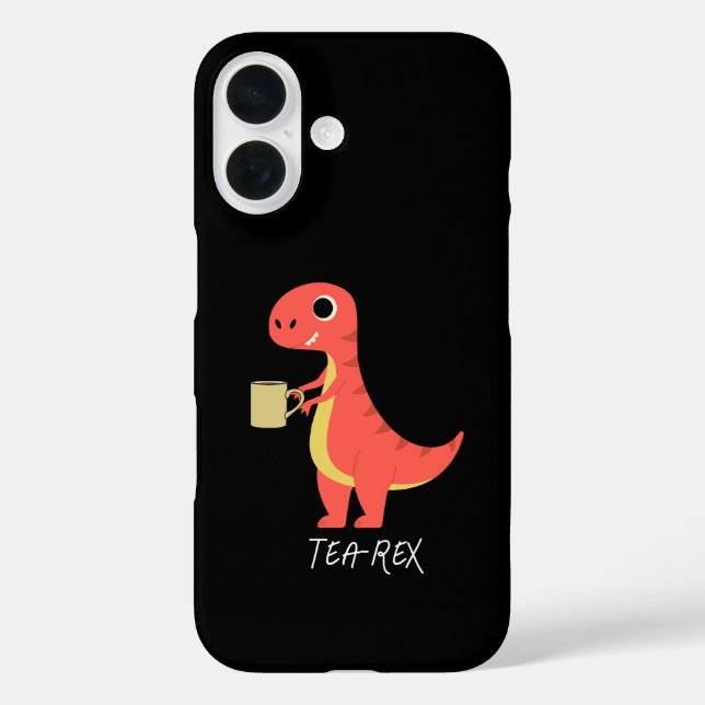 Tea-Rex iPhone 16 Hülle (Rückseite)