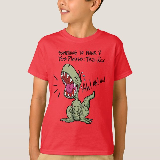 Tea-Rex Ja Bitte Lustiger Dinosaurier Tee Pun (Vorderseite)
