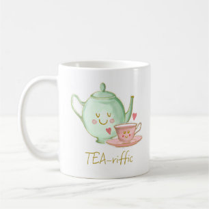 Tea-riffic, théière, teacup, coeurs & mug rose