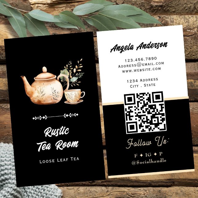 Tea Room QR Code and Website Visitenkarte (Von Creator hochgeladen)