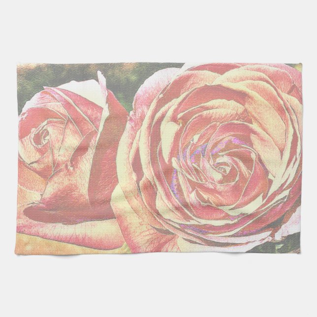 Tea Rose aus dem Garten Handtuch (Horizontal)