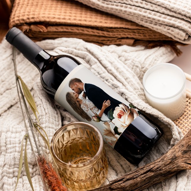 Tea Rose Wedding Weinetikett (Von Creator hochgeladen)