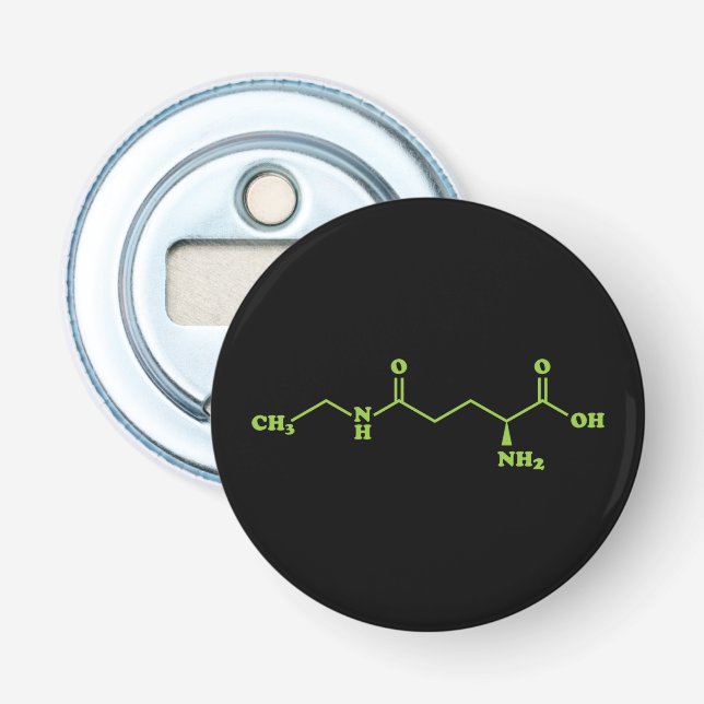 Tea Theanine Molecular Chemical Formel Flaschenöffner (Vorderseite)