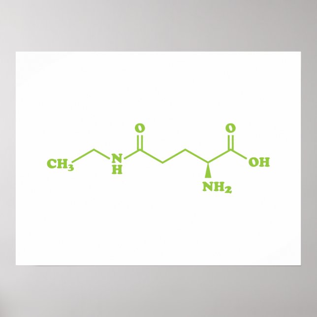 Tea Theanine Molecular Chemical Formel Poster (Vorne)