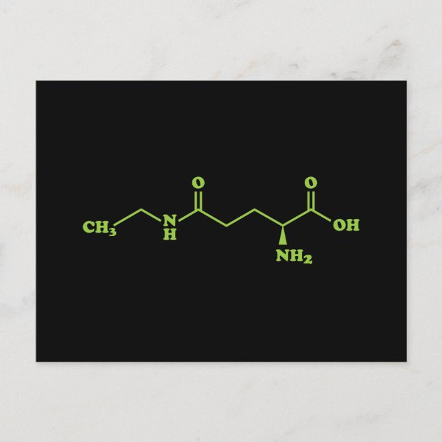 Tea Theanine Molecular Chemical Formel Postkarte (Vorderseite)