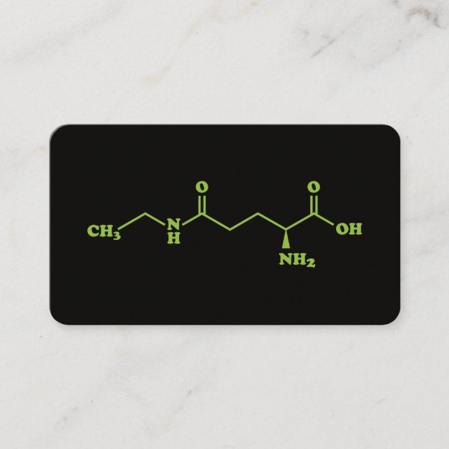 Tea Theanine Molecular Chemical Formel Visitenkarte (Vorderseite)