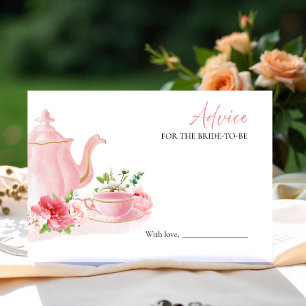 Tea Theme Brautparty Ratschläge für die Bride Card Einladung