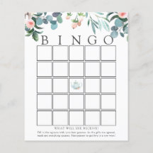 Tea Time Baby Bingo Game Card