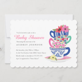 Tea Time Baby Shower Einladung