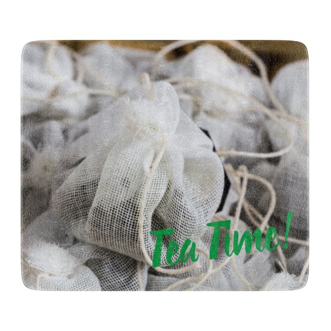 Tea Time Bag für Teeliebhaber Schneidebrett (Vorderseite)