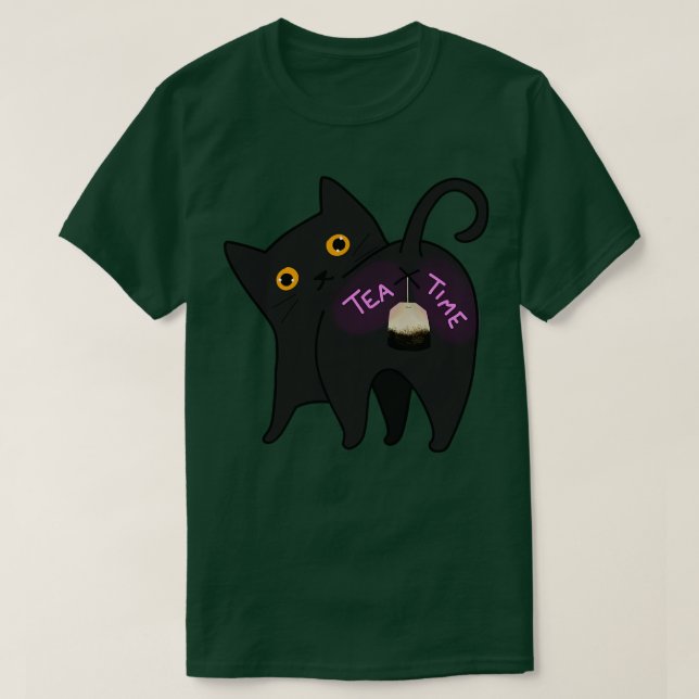 Tea Time Cat T-Shirt (Design vorne)