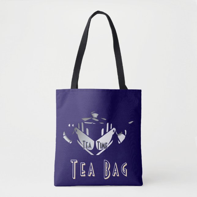 Tea Time Dk Blue Tasche (Vorderseite)