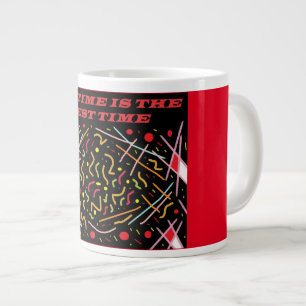 TEA TIME Farbrotes Schwarz-weißes Kunstdesign Jumbo-Tasse