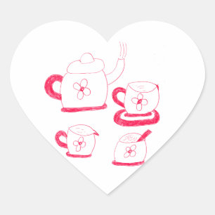 Tea Time Heart Sticker
