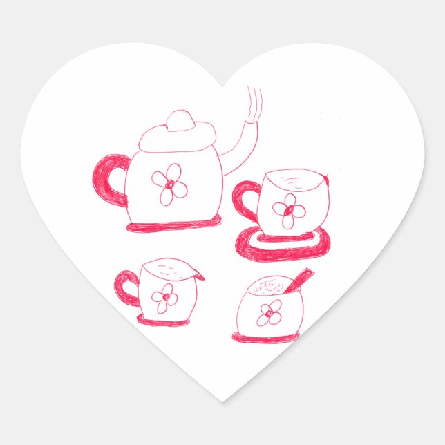 Tea Time Heart Sticker (Vorderseite)