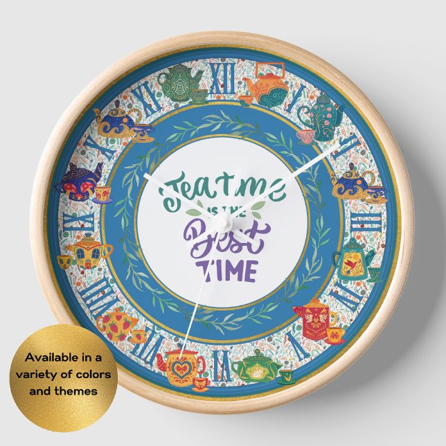 Tea Time Horloge Salles de thé Thé Boutique Teacup (Créateur téléchargé)