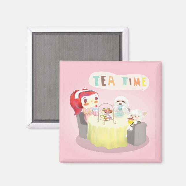 Tea Time Magnet (Vorderseite/Rückseite)