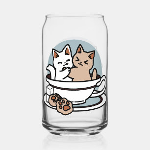 Tea Time Meow Time - Cute Cat and Tea Design