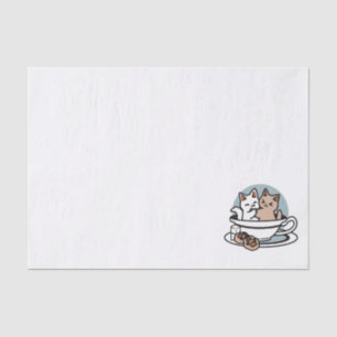 Tea Time Meow Time - Niedliches Katzen- und Teedes Seidenpapier