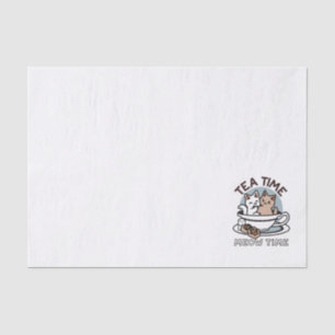 Tea Time Meow Time - Niedliches Katzen- und Teedes Seidenpapier