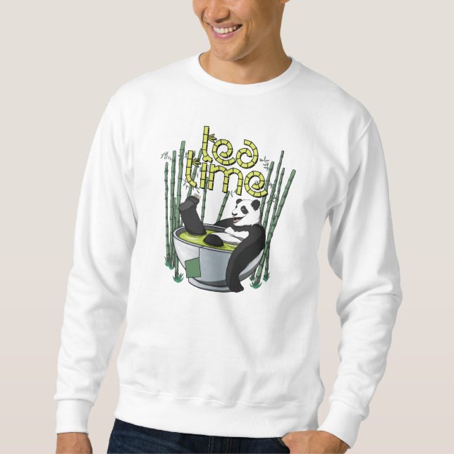 Tea Time Panda Sweatshirt (Vorderseite)