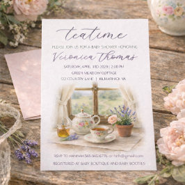 Tea Time Party Sweet Baby Shower Invitation Einladung