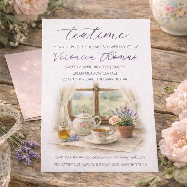 Tea Time Party Sweet Baby Shower Invitation Einladung (Von Creator hochgeladen)