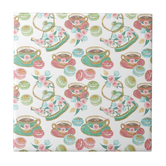 Tea Time Pattern Fliese (Vorderseite)