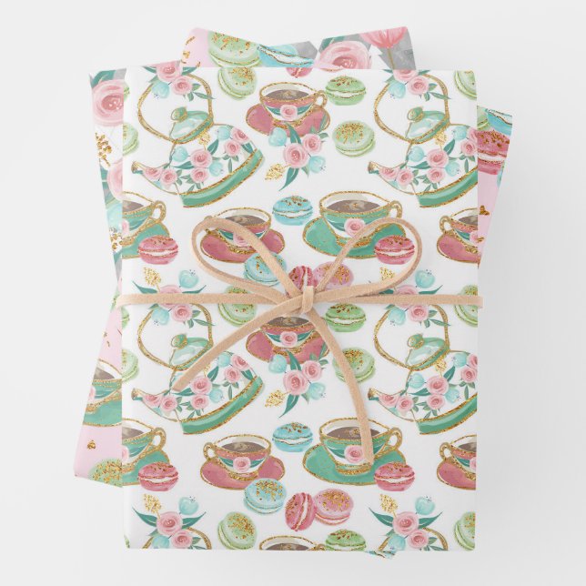 Tea Time Pattern Geschenkpapier Set (Beispiel)