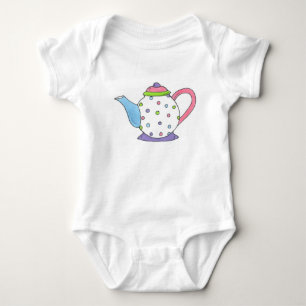 Tea Time Polka Dot Teapot Tea Party Teaparty Baby Strampler