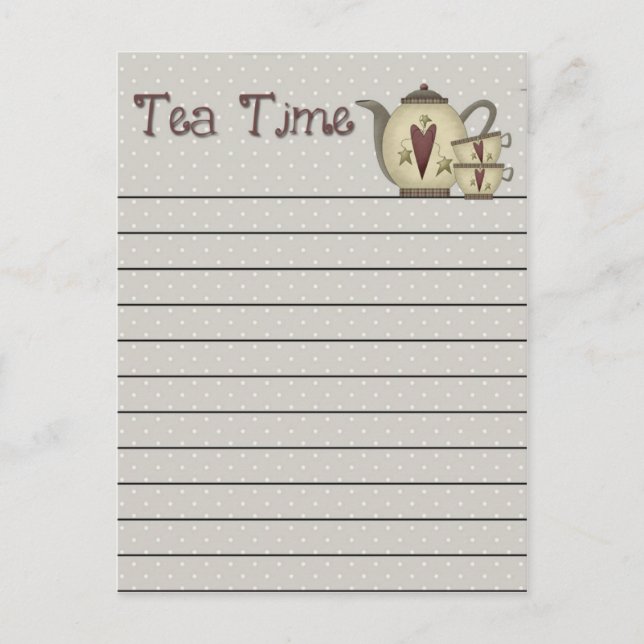 Tea Time Postcard Postkarte (Vorderseite)