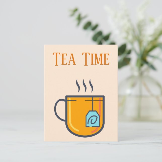 Tea Time Postcard Postkarte (Stehend Vorderseite)