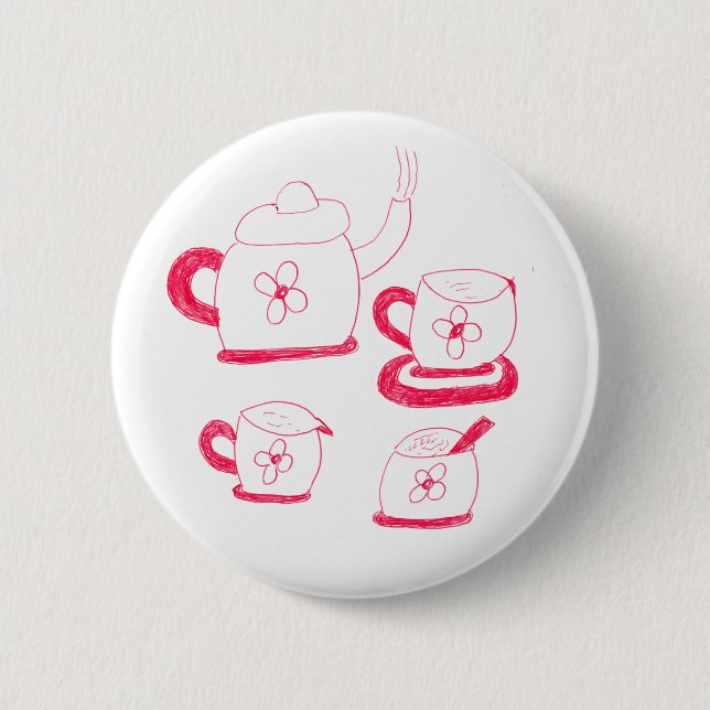 Tea Time Round Abzeichen Button (Vorderseite)