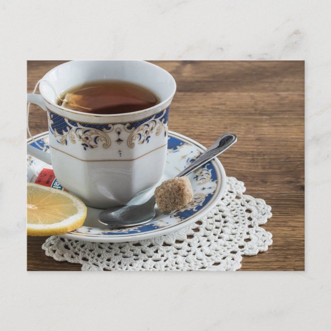 Tea time Tea cup carte postale pour le post-croise (Devant)