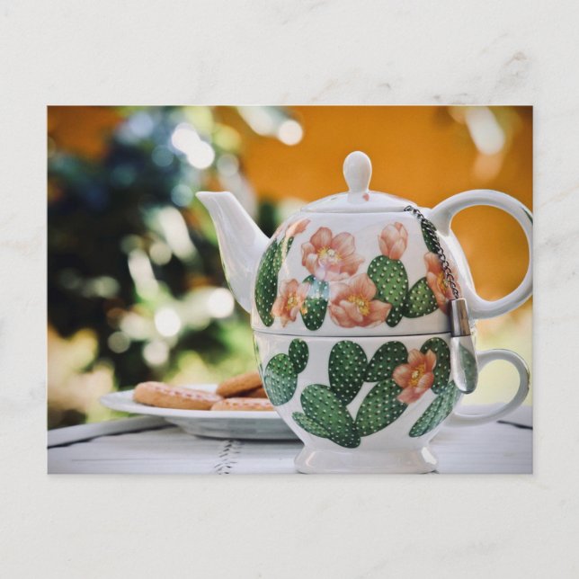 Tea time Tea cup carte postale pour le post-croise (Devant)