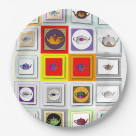 Tea Time Teapots Pappteller