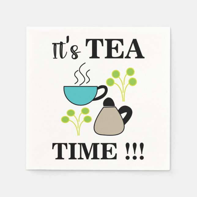 Tea Time Tee Cup Party Serviette (Vorderseite)