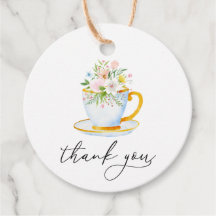 Tea Time Whimsical Wildblume Gift Tags