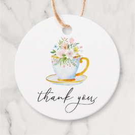 Tea Time Whimsical Wildblume Gift Tags Geschenkanhänger