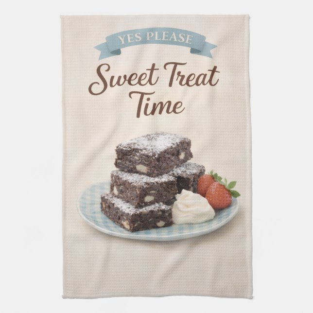 Tea Towel | Chocolate Brownies Kitchen Gift Geschirrtuch (Vertikal)